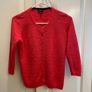 EUC Talbots Petites Coral Sweater, 3/4 Sleeve, Chevron, Cotton/Rayon, Petite Sml